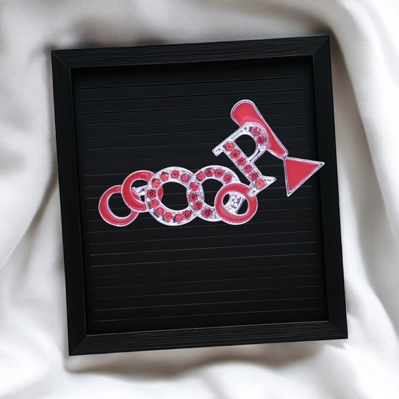 Delta Sigma Theta Brooch Oops Red Rhinestones - Picture 2 of 3